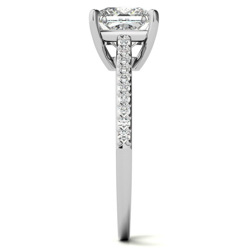 Princess cut Accented Engagement Ring