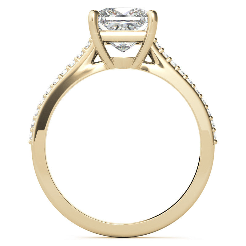 Princess cut Accented Engagement Ring