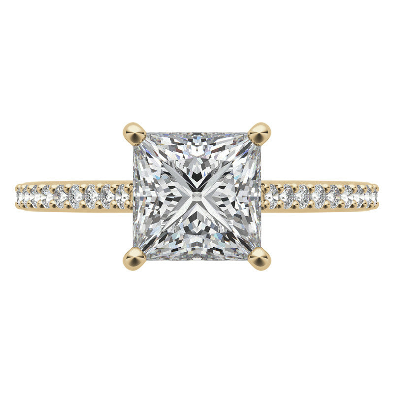 Princess cut Accented Engagement Ring