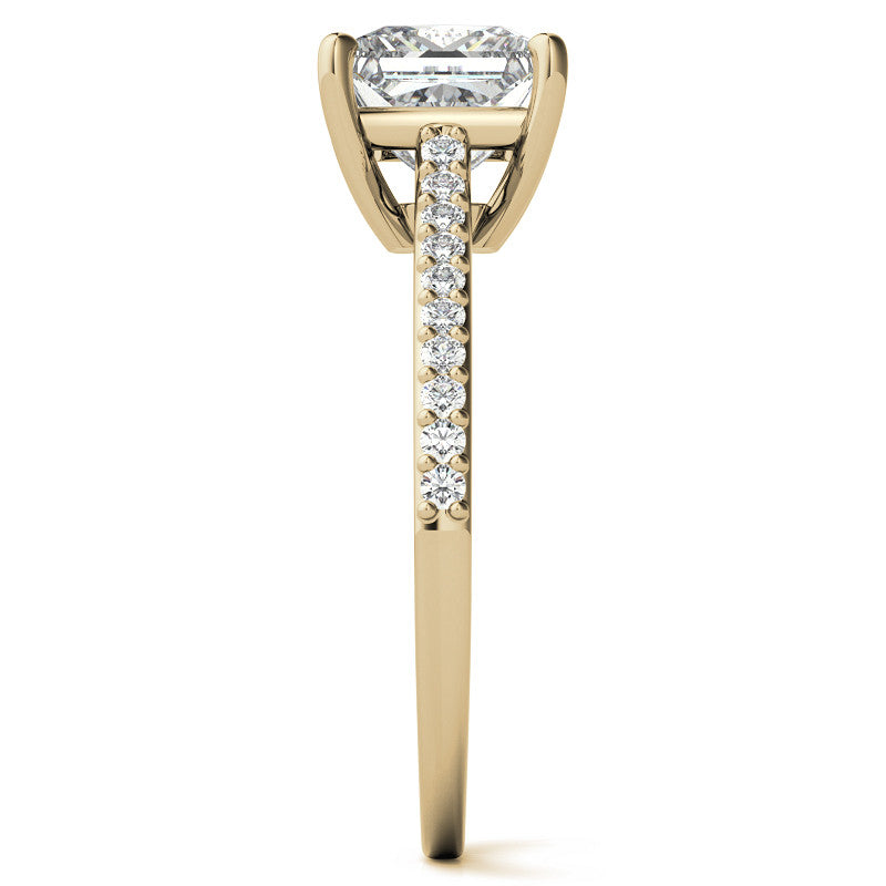 Princess cut Accented Engagement Ring