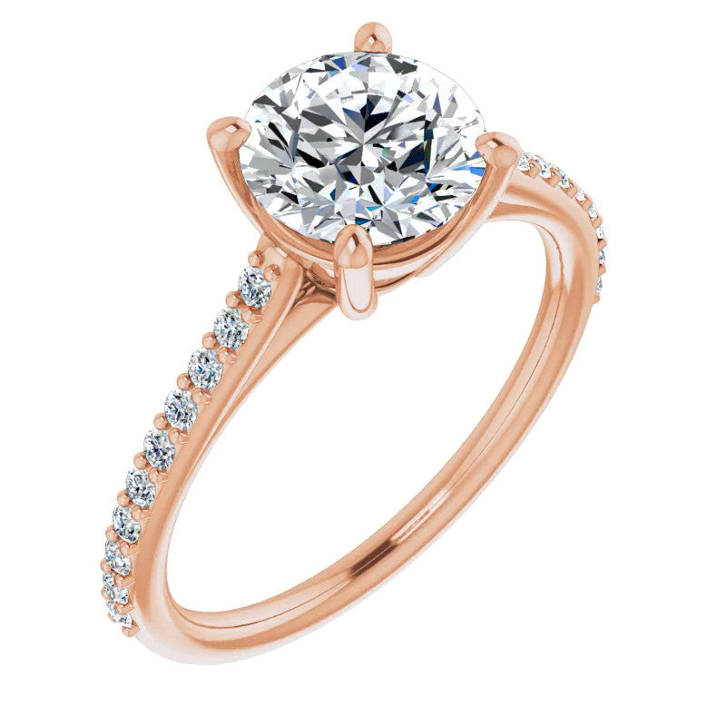 Round Accented Engagement Ring