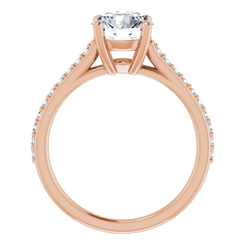 Round Accented Engagement Ring