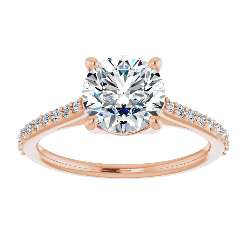 Round Accented Engagement Ring