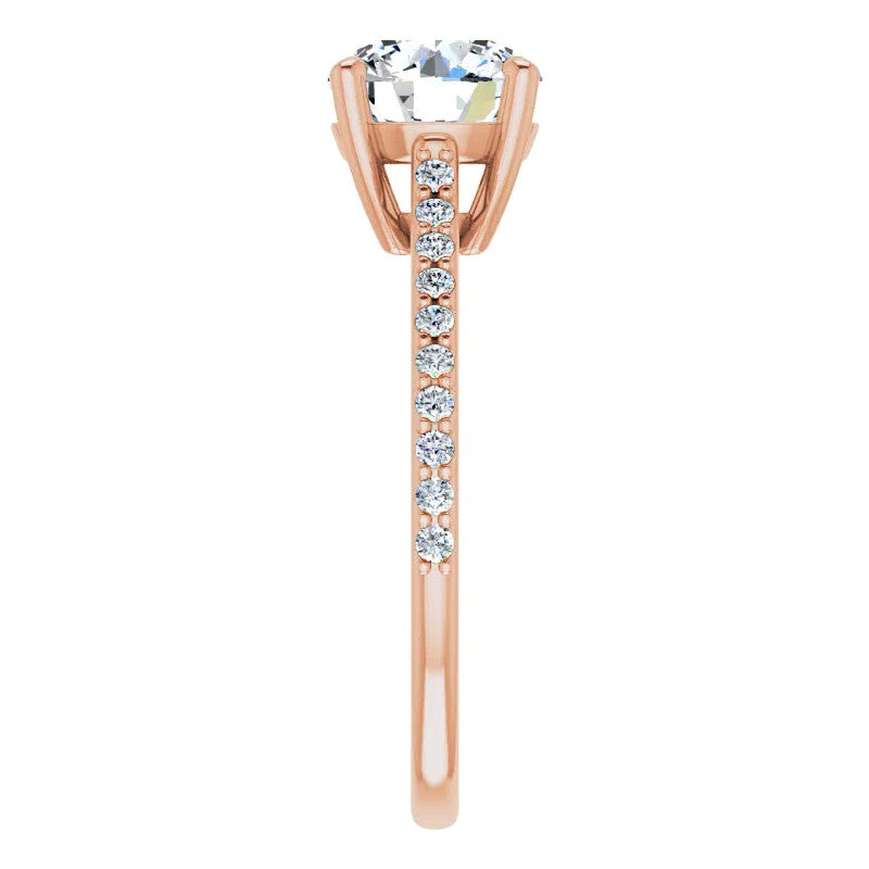 Round Accented Engagement Ring