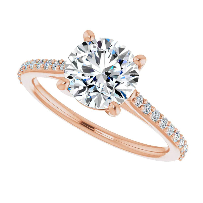 Round Accented Engagement Ring