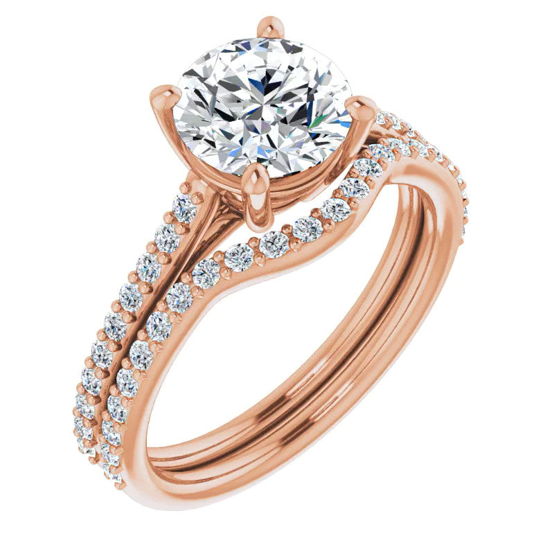 Round Accented Engagement Ring