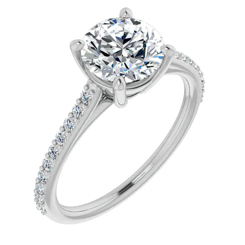 Round Accented Engagement Ring