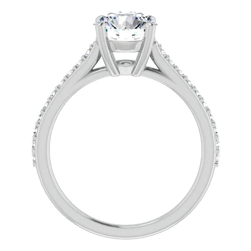 Round Accented Engagement Ring