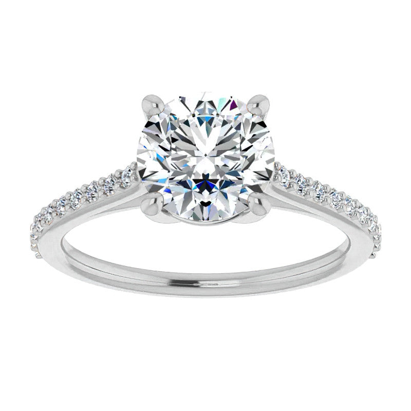 Round Accented Engagement Ring