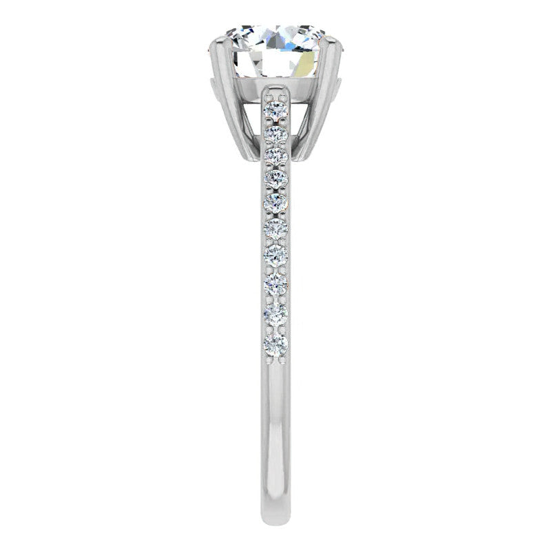 Round Accented Engagement Ring