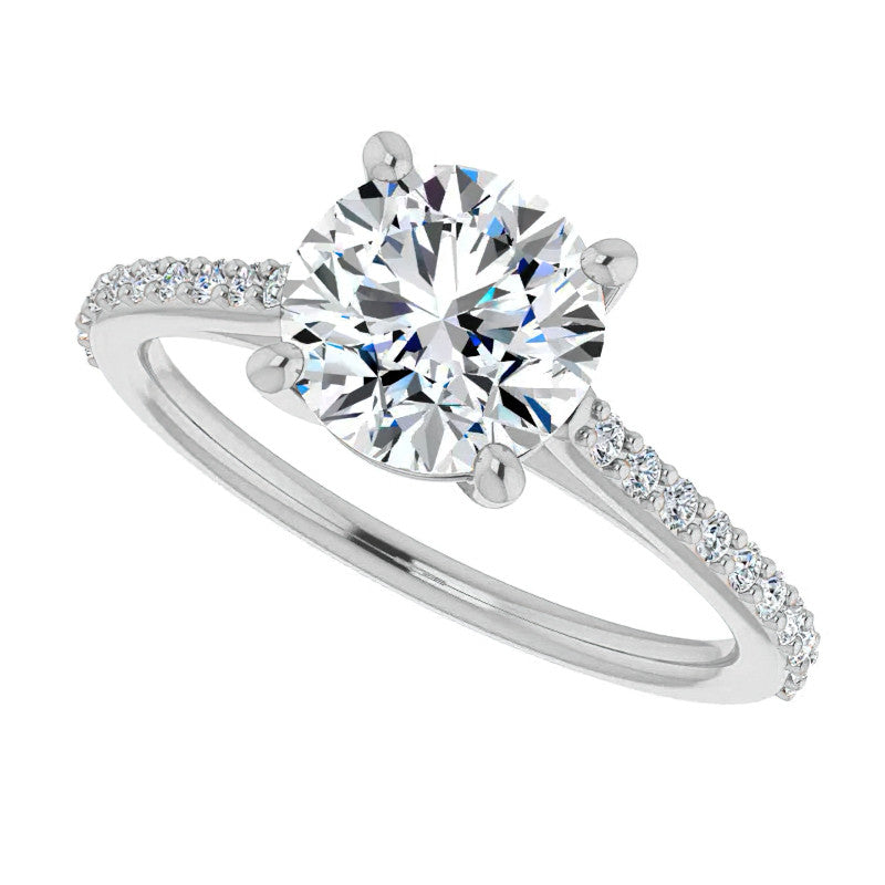 Round Accented Engagement Ring