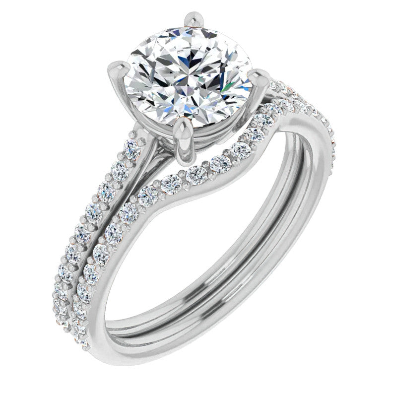 Round Accented Engagement Ring