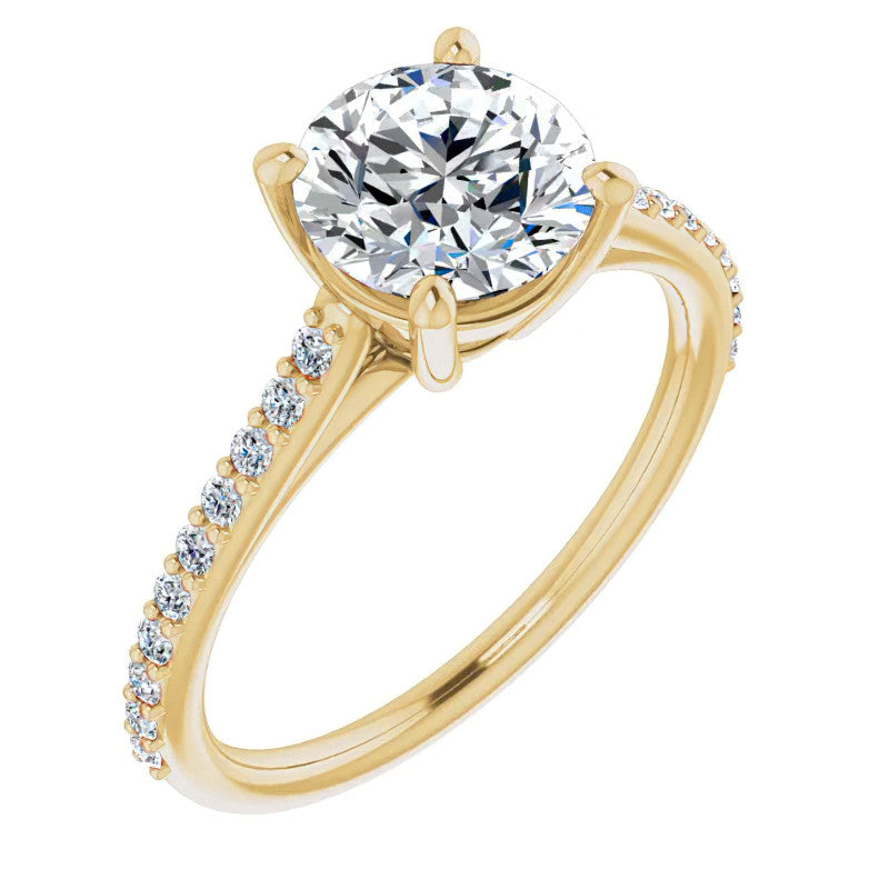 Round Accented Engagement Ring