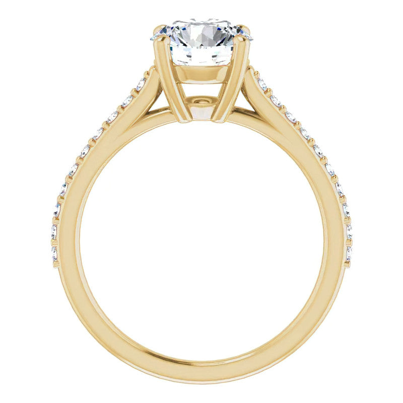 Round Accented Engagement Ring