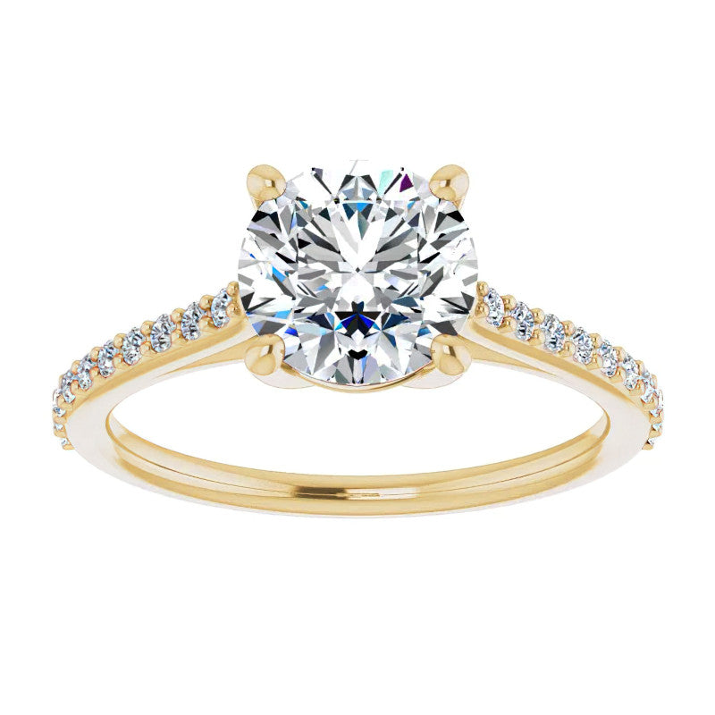 Round Accented Engagement Ring