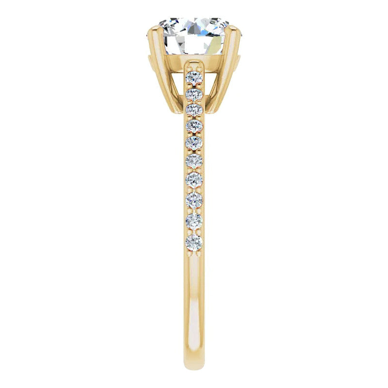 Round Accented Engagement Ring