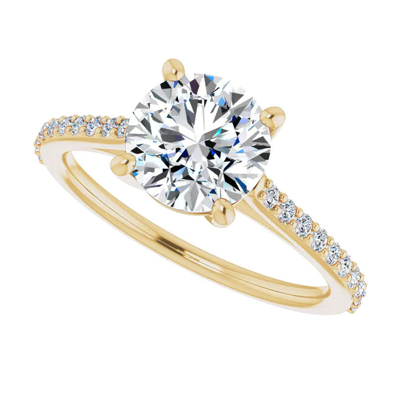 Round Accented Engagement Ring