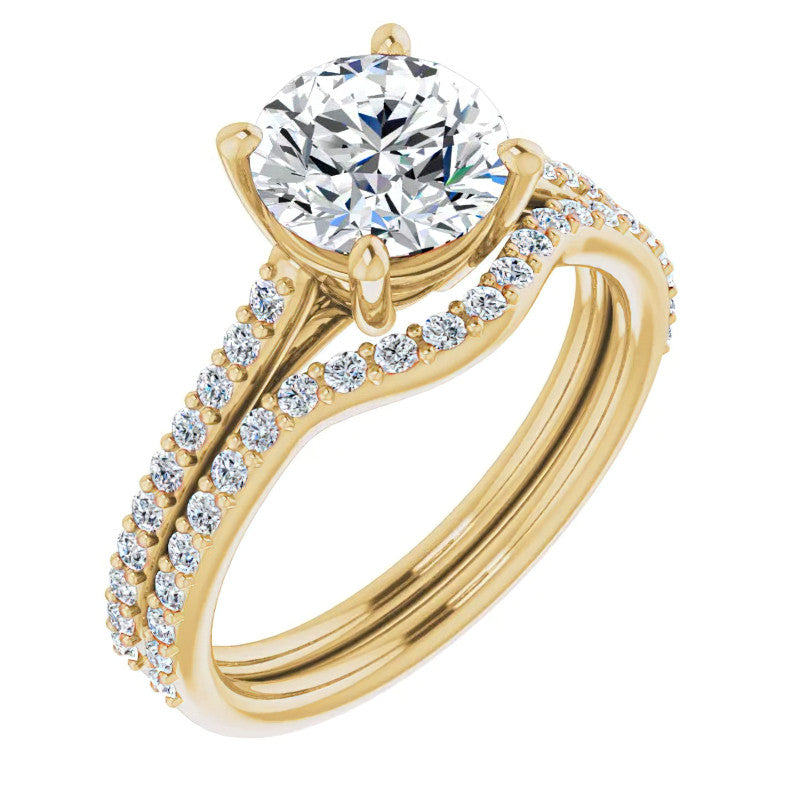Round Accented Engagement Ring