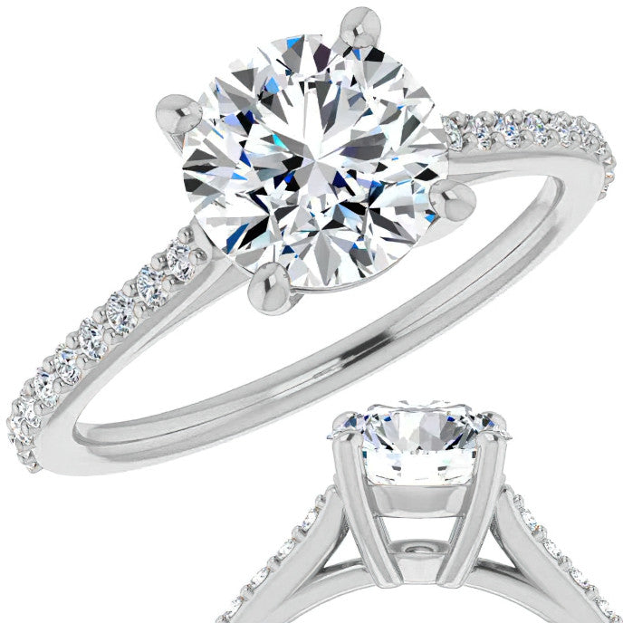 Round Accented Engagement Ring