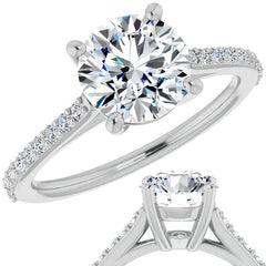 Round Accented Engagement Ring