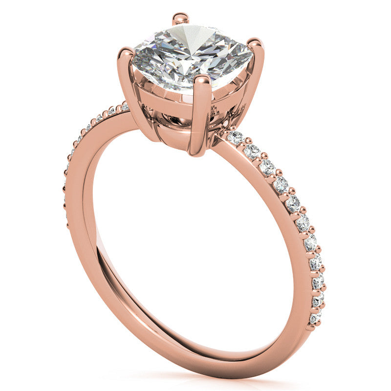Cushion Moissanite Petite Basket Engagement Ring