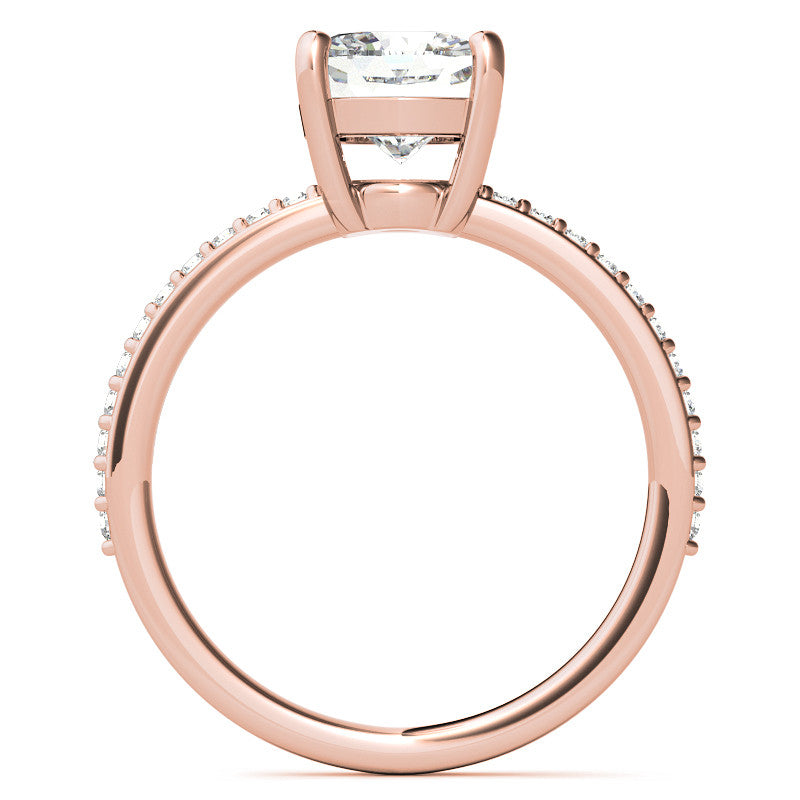 Cushion Moissanite Petite Basket Engagement Ring