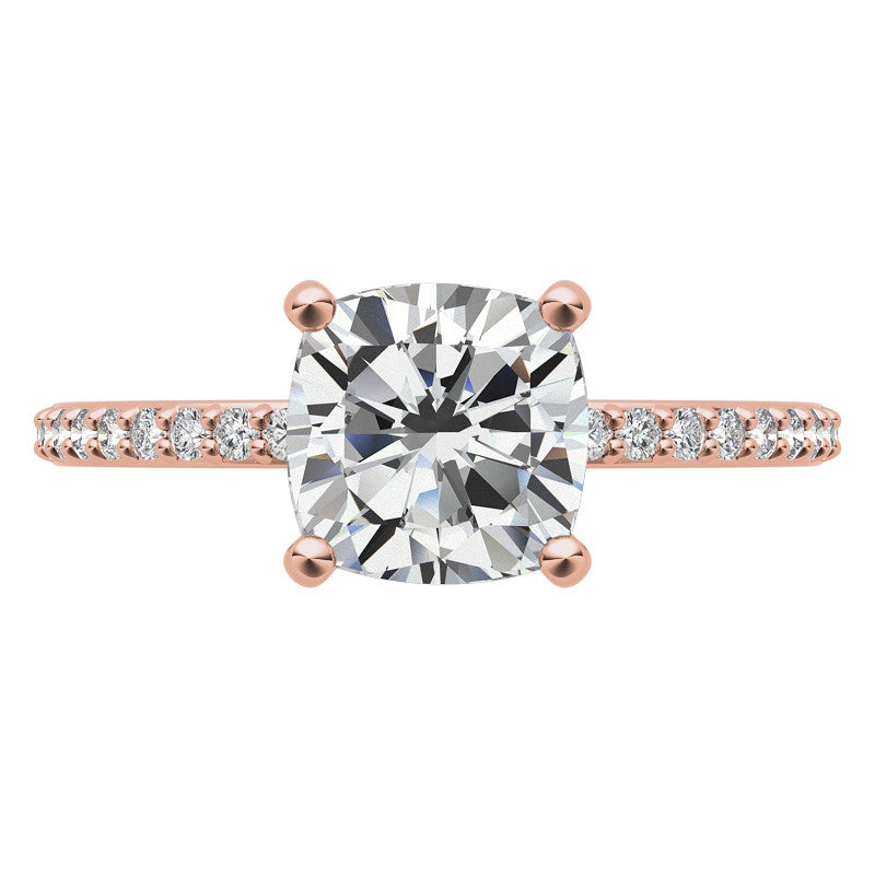 Cushion Moissanite Petite Basket Engagement Ring