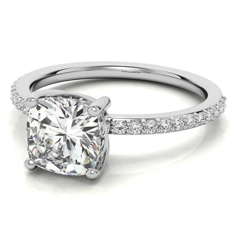 Cushion Moissanite Petite Basket Engagement Ring