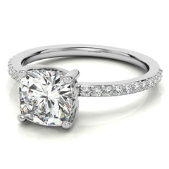 Cushion Moissanite Petite Basket Engagement Ring