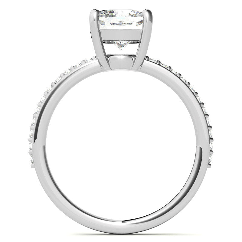 Cushion Moissanite Petite Basket Engagement Ring