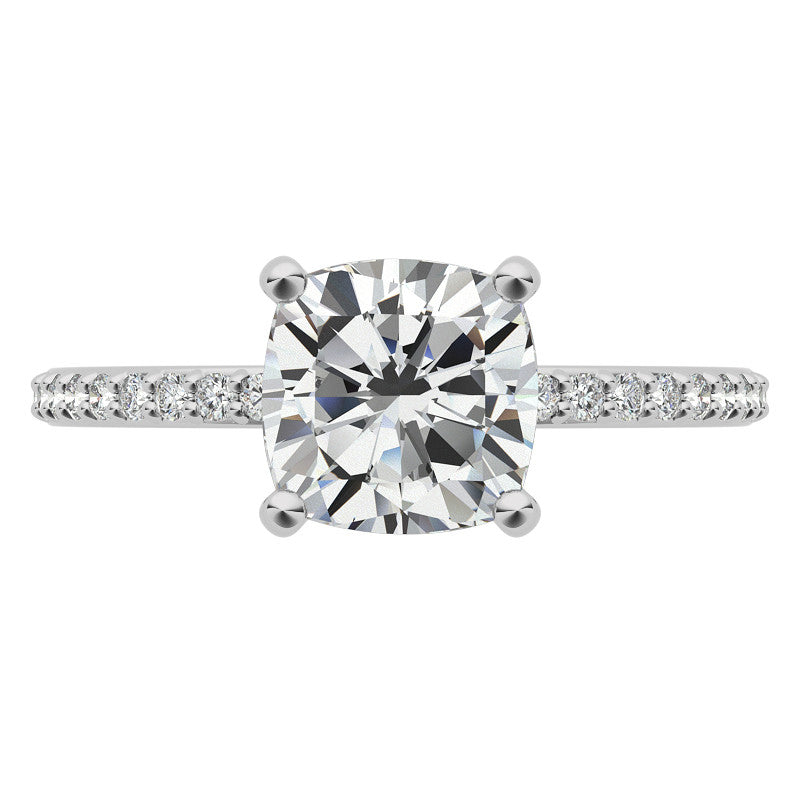 Cushion Moissanite Petite Basket Engagement Ring