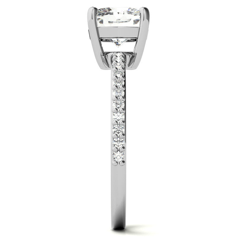 Cushion Moissanite Petite Basket Engagement Ring