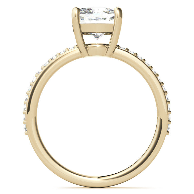 Cushion Moissanite Petite Basket Engagement Ring
