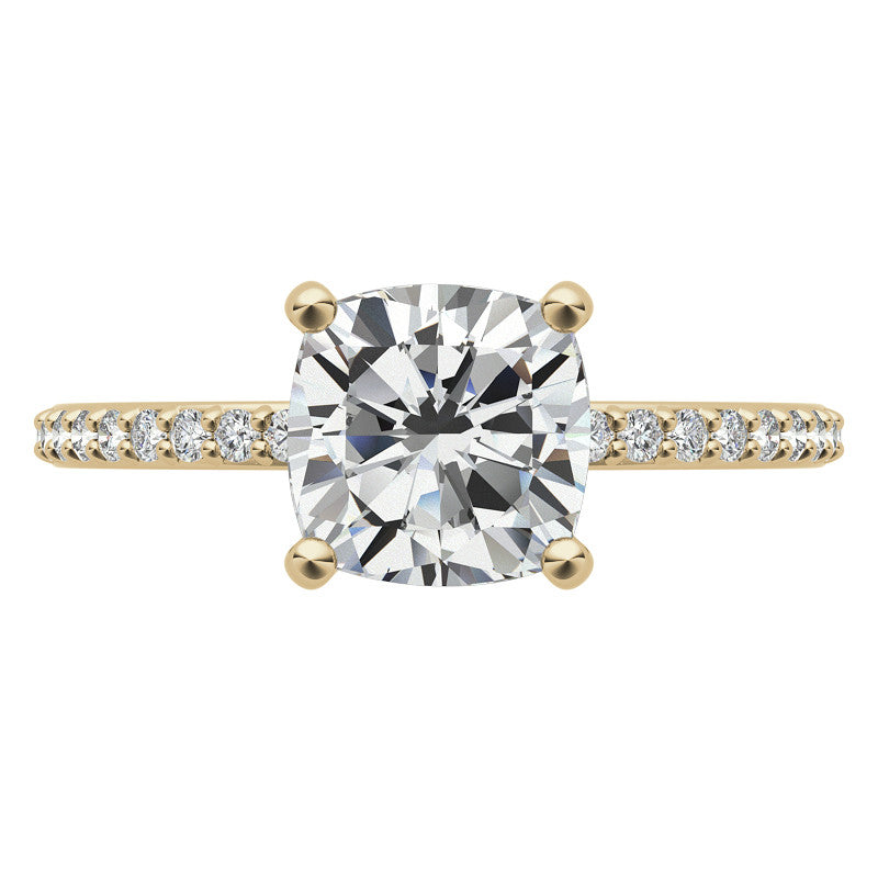 Cushion Moissanite Petite Basket Engagement Ring