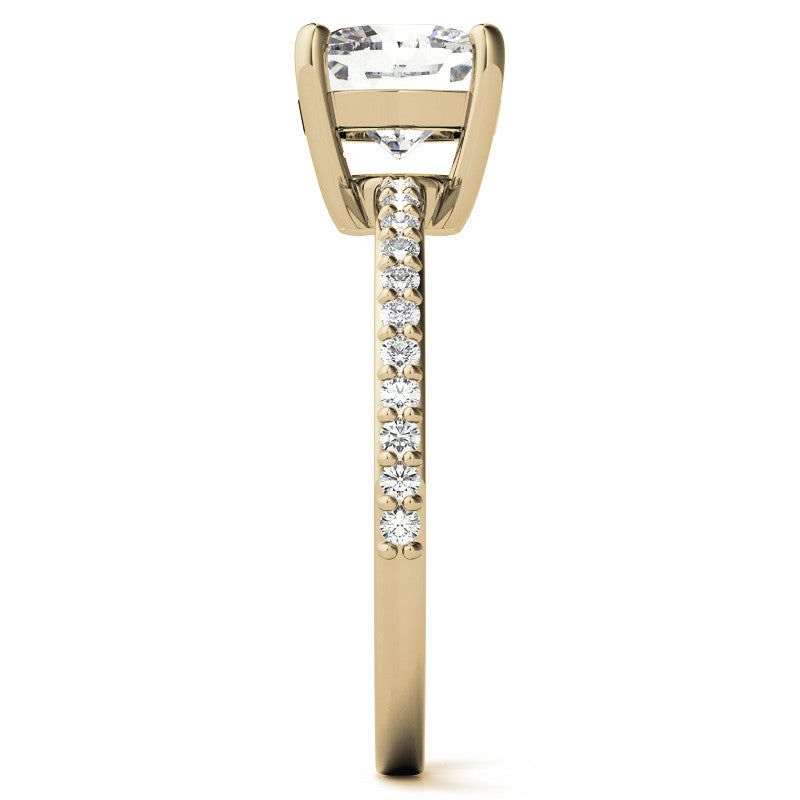Cushion Moissanite Petite Basket Engagement Ring