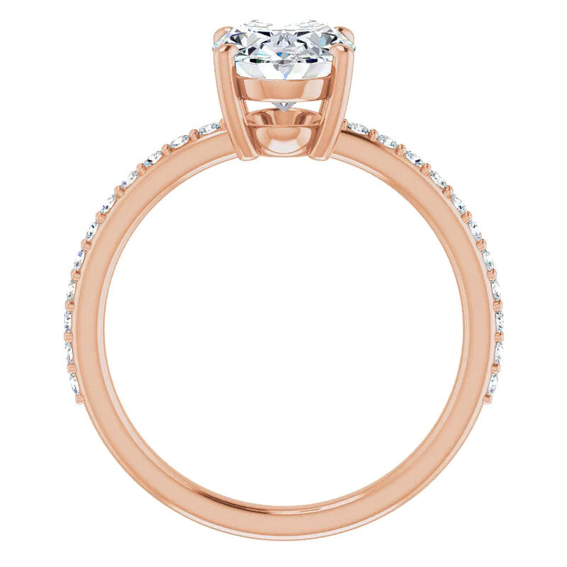 Oval Moissanite Petite Basket Engagement Ring