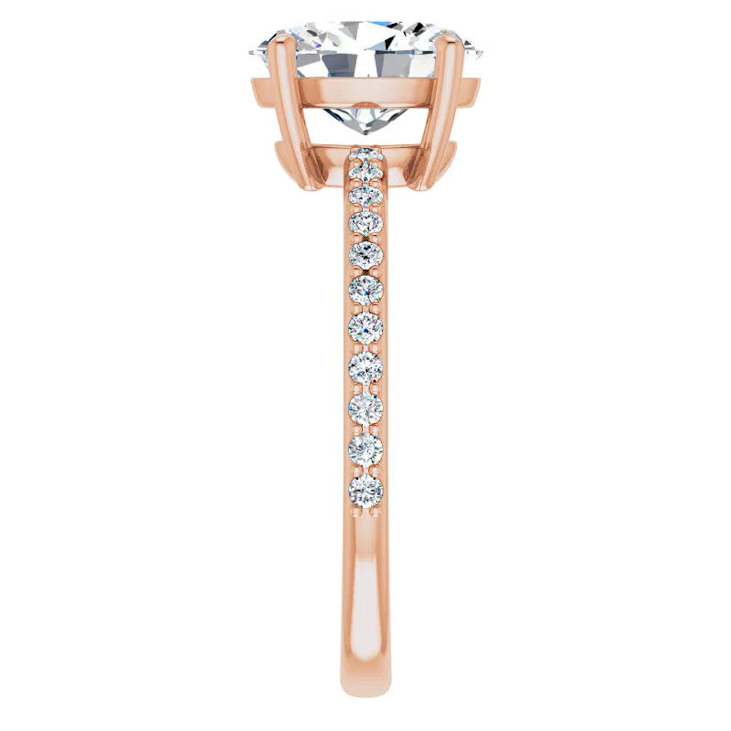 Oval Moissanite Petite Basket Engagement Ring