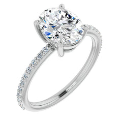 Oval Moissanite Petite Basket Engagement Ring
