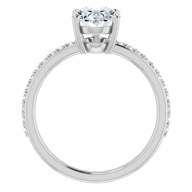 Oval Moissanite Petite Basket Engagement Ring