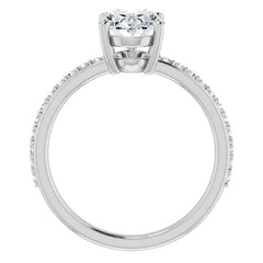 Oval Moissanite Petite Basket Engagement Ring