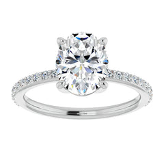 Oval Moissanite Petite Basket Engagement Ring