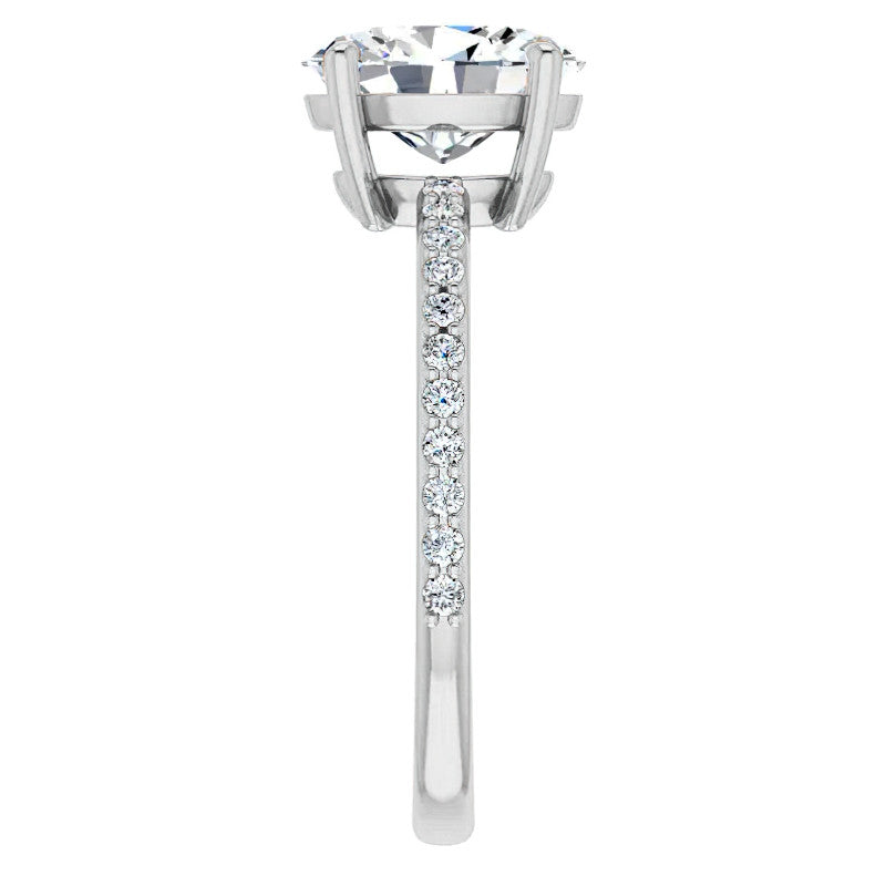 Oval Moissanite Petite Basket Engagement Ring