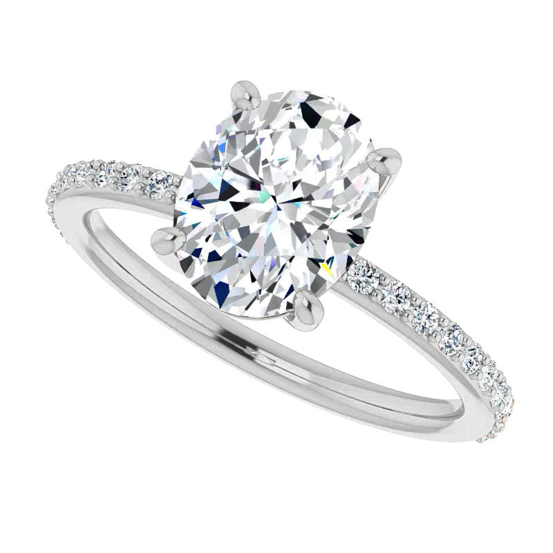 Oval Moissanite Petite Basket Engagement Ring