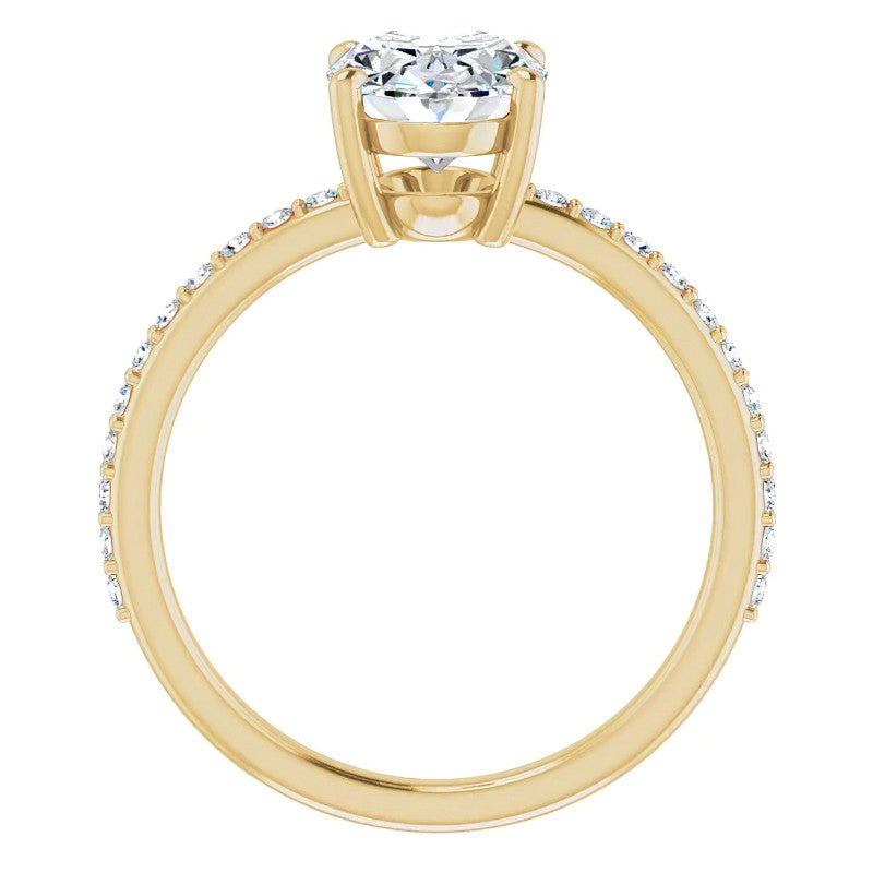 Oval Moissanite Petite Basket Engagement Ring