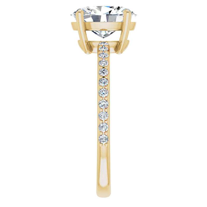 Oval Moissanite Petite Basket Engagement Ring