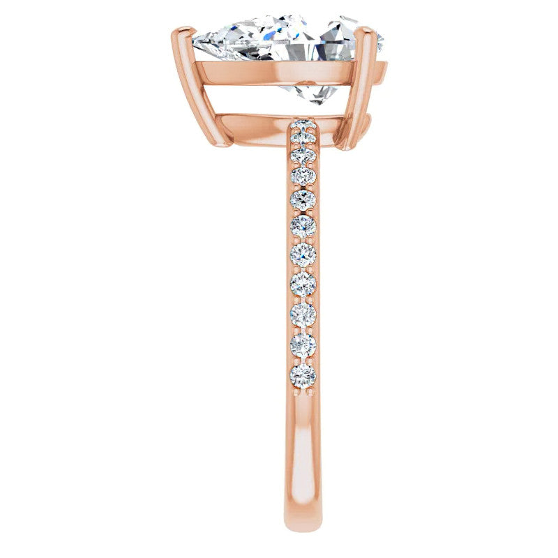 Pear Moissanite Petite Basket Engagement Ring