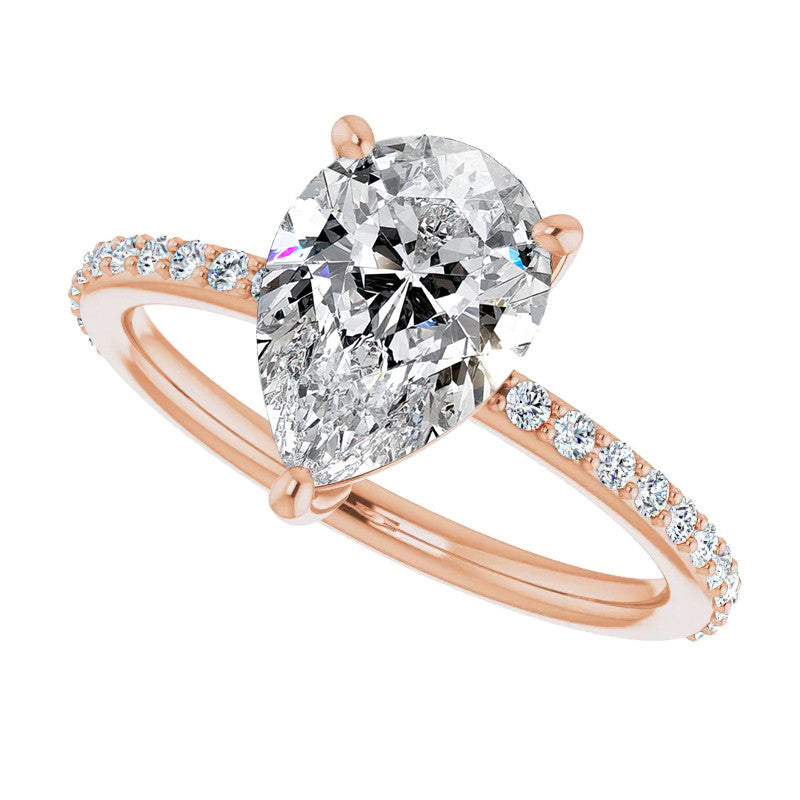 Pear Moissanite Petite Basket Engagement Ring