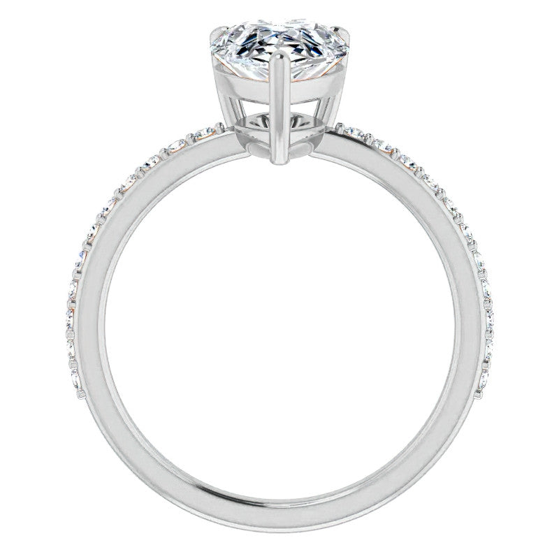 Pear Moissanite Petite Basket Engagement Ring