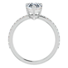 Pear Moissanite Petite Basket Engagement Ring
