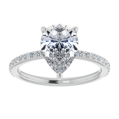 Pear Moissanite Petite Basket Engagement Ring